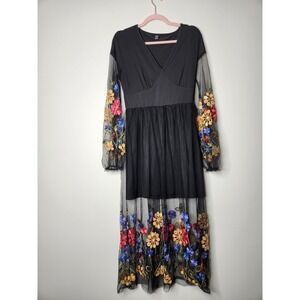 slim fit dress slacks Curveins Plus Size V-Neck Sequin Split Hem Maxi Dress